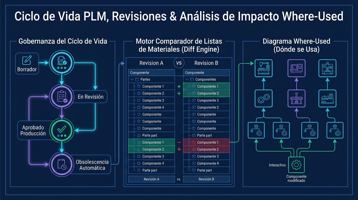 Ciclo de Vida, Revisiones & Where-Used (Formulario 361)