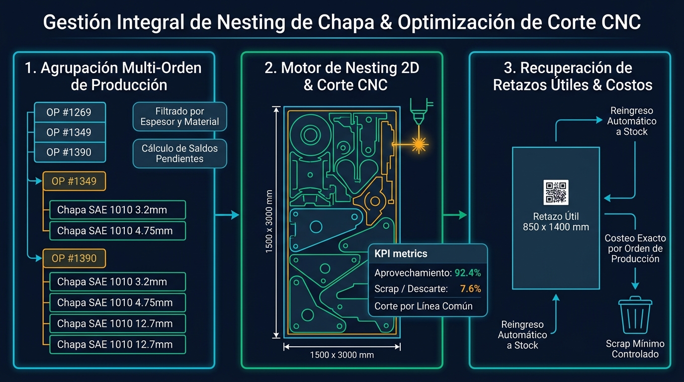 Nesting de Corte de Chapa & Mantenimiento Preventivo
