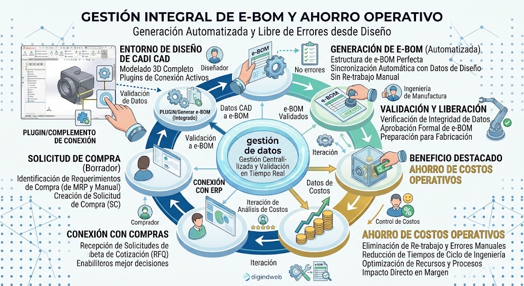 Gestión Integral de E-BOM y Ahorro Operativo - Digind Web